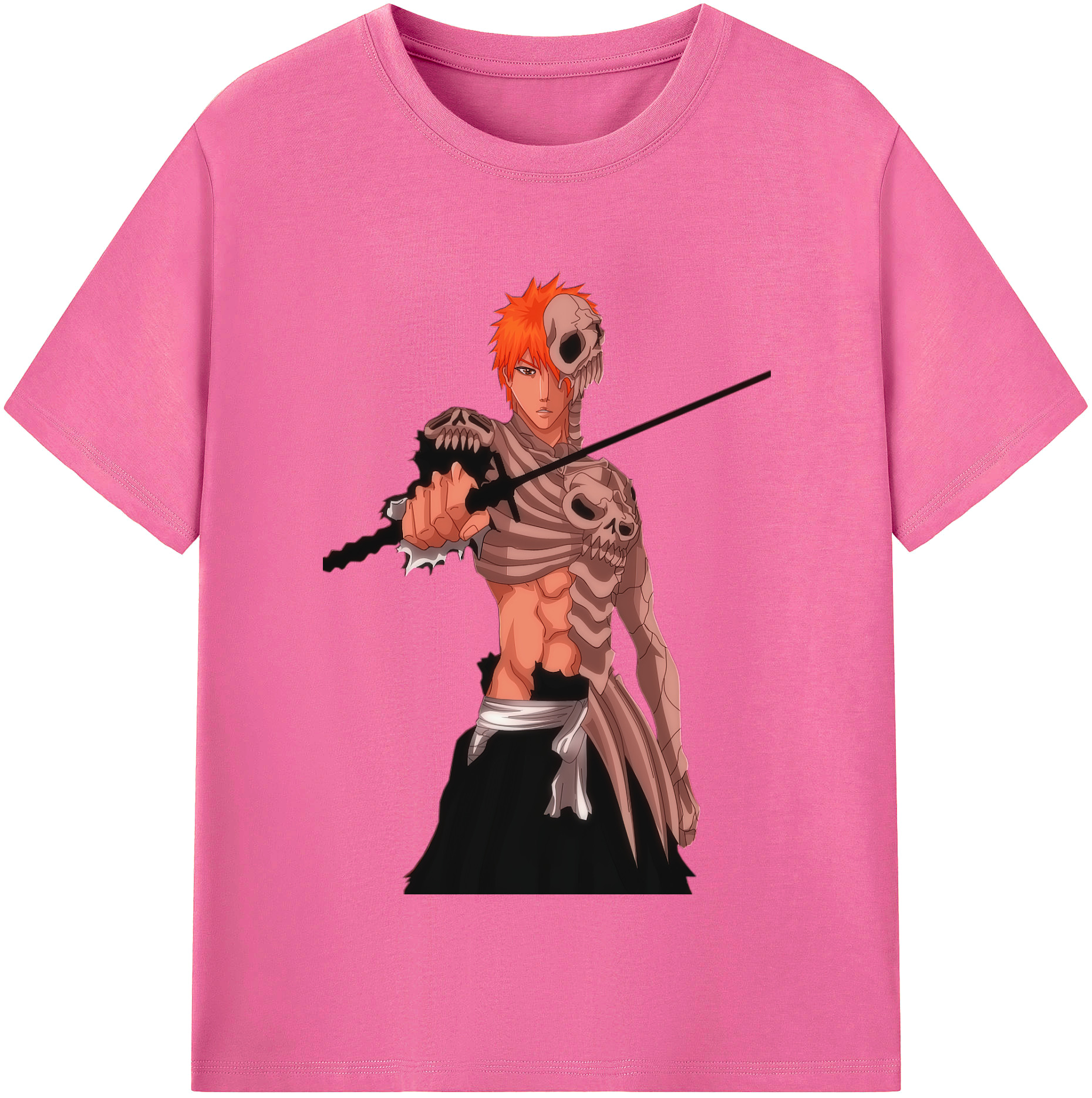 （画像用） ブリーチ 黒崎一護（くろさき いちご）BLEACH Kurosaki Ichigo レディースカジュアルプリントTシャツ（綿100％）